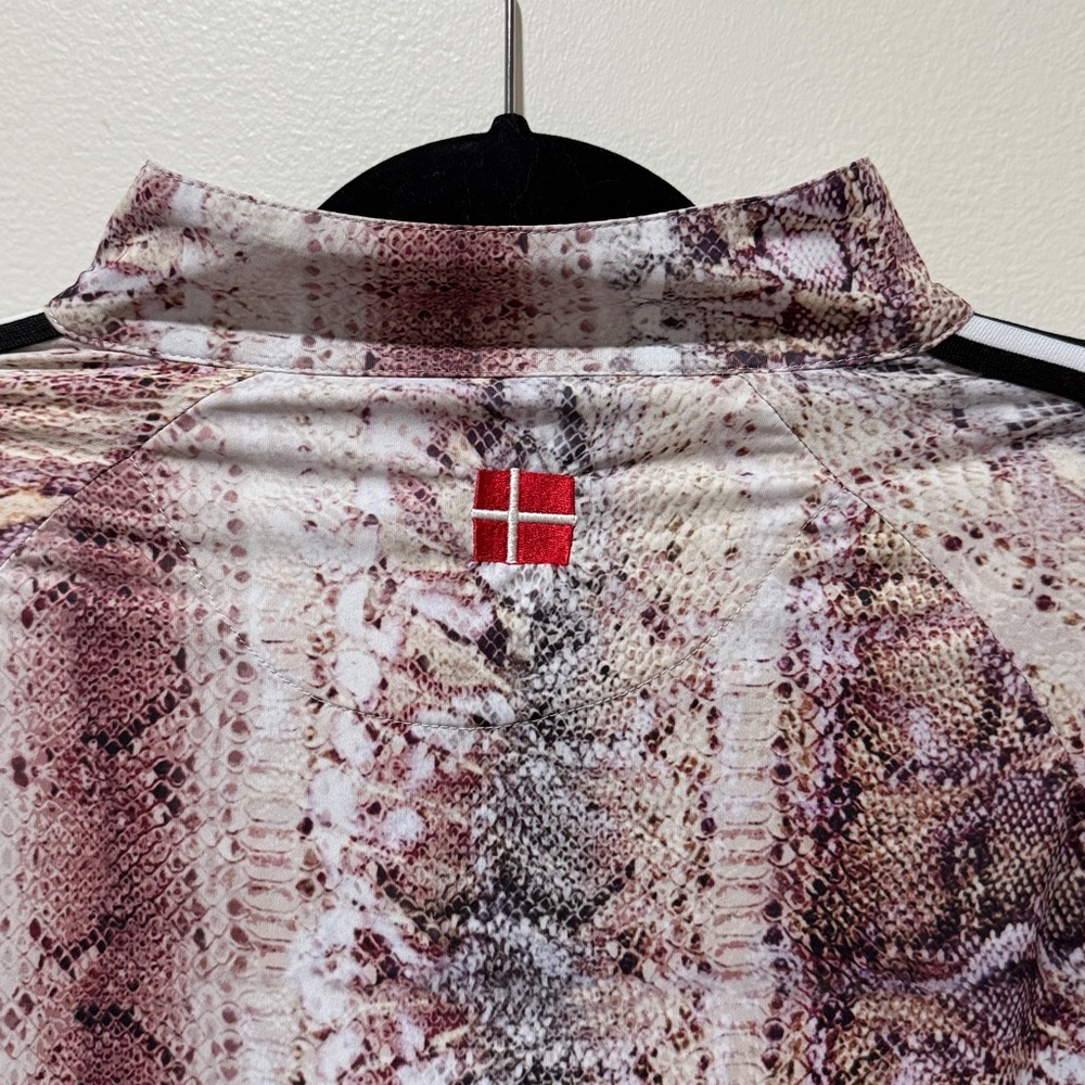 Kastel Denmark 1/4 Zip Performance Long Sleeve Top Snakeskin Print -  size XL - Picture 5 of 10